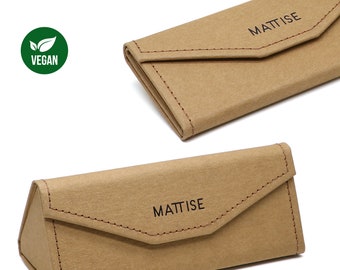 MATTISE Handgemaakte Brillenkoker van Kraft Papier — Opvouwbare Brillenkokers Dames en Heren — Vegan Hard Case Brillendoos — Eco Brillenetui