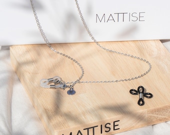 MATTISE Zilver Unisex Staal Geschakelde Brillenkoord  — Brillenkoordje Dames en Heren — Lang Zonnebril Koordje — Brilketting Brilkoord