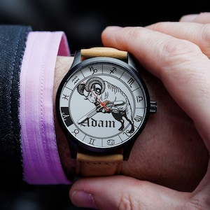 Montre Zodiac personnalisée en acier inoxydable, cadeau d'anniversaire personnalisé pour lui