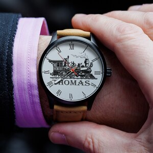 Gravierte Holzuhr & Geschenkbox - Herrenuhr, Geschenk zum 5. Jahrestag Ehemann, Vater der Braut Bräutigam Vater Sohn Bruder, Hochzeit Reisegeschenk