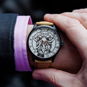 Customized Watch Anniversary gift for man Groomsmen gifts Mens Watch, zodiac sign Watches for Men, zodiac gemini Gift for Boyfriend birthday