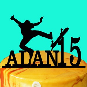 Skateboard birthday cake topper