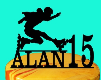 Personalized Roller Skates Cake Topper: Extreme Sports Birthday Decor