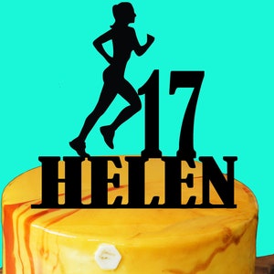 Running Runner Marathon Run 26.2 Themed 7 Piece Birthday Cake Topper Set  (Unique Design)