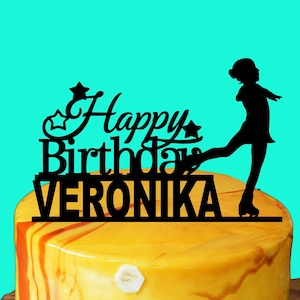 Figure skating Birthday  Cake topper, Figure Party Decor