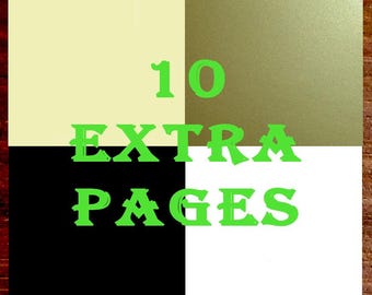 Guestbook Extra Pages: Ivory, White, Black, or Gold