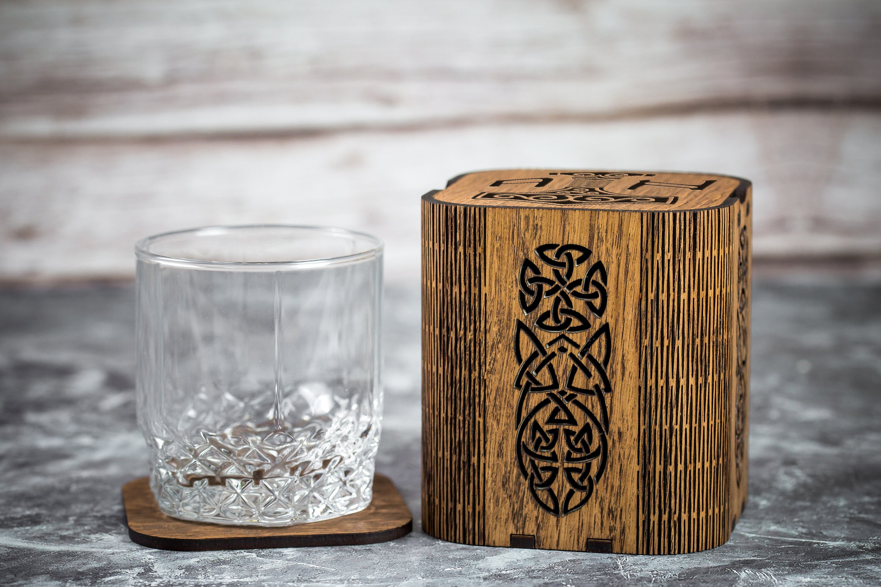 Personalized whiskey gift set set 58 viking runes gift with initial