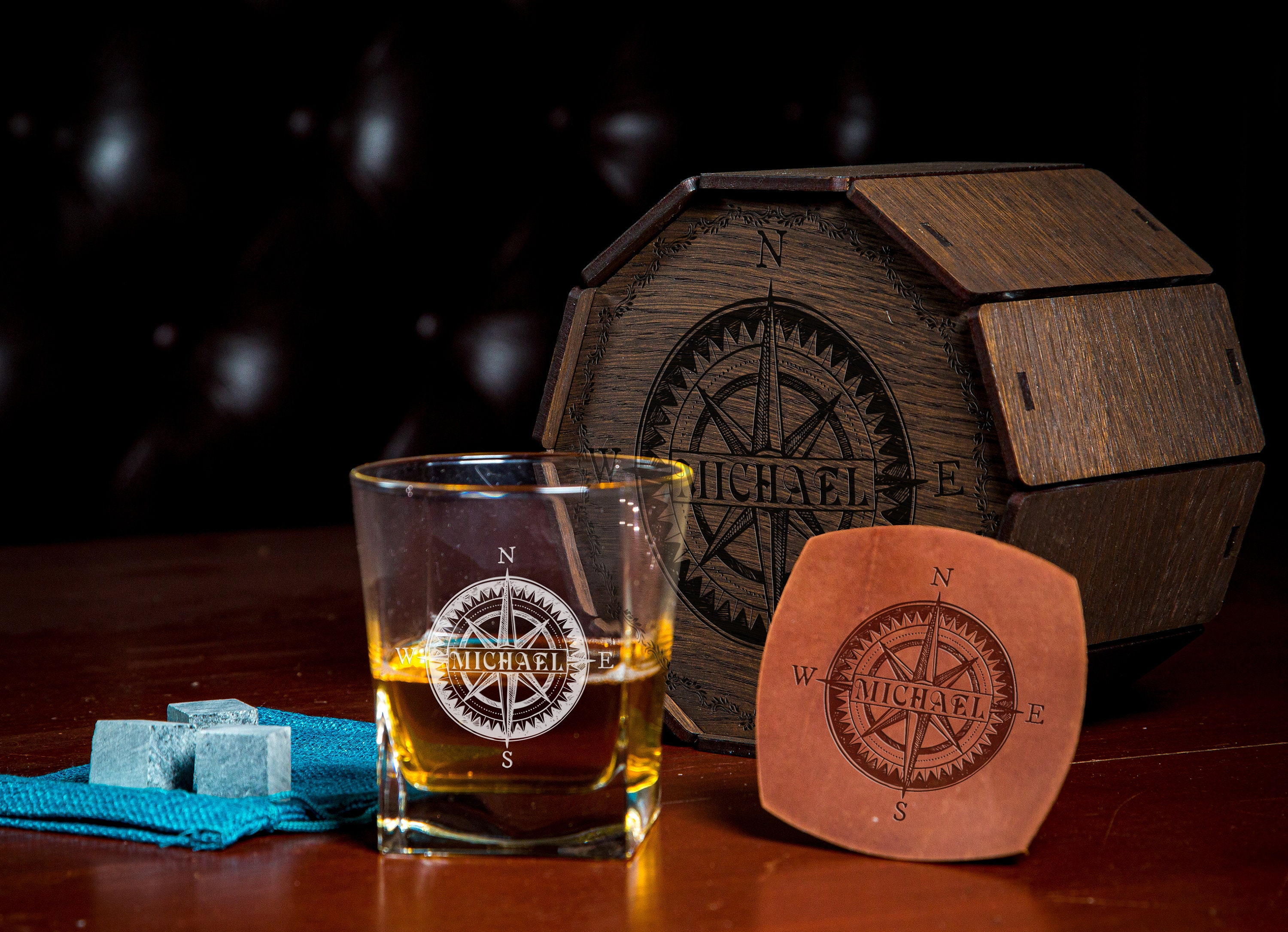 Whiskey Decanter Set in Wooden Box Set 26 Barrel for Etsy Australia