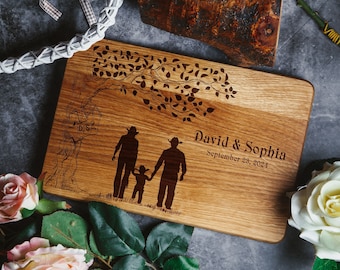 Personalized Cowboy Family Cutting Board: Engraved Western Decor Gift