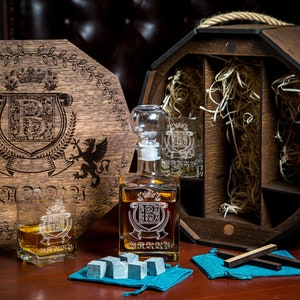 Whisky-Dekanter-Set mit Gläsern, personalisierter Dekanter, Whiskyglas, Trauzeugen Geschenk, Ehemanngeschenk, Geburtstagsgeschenk, Einweihungsparty