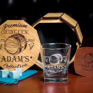 Benutzerdefinierte Whiskyglas mit hochwertiger Seiten- und Bodengravur für jeden besonderen Anlass, Groomsmen Gift