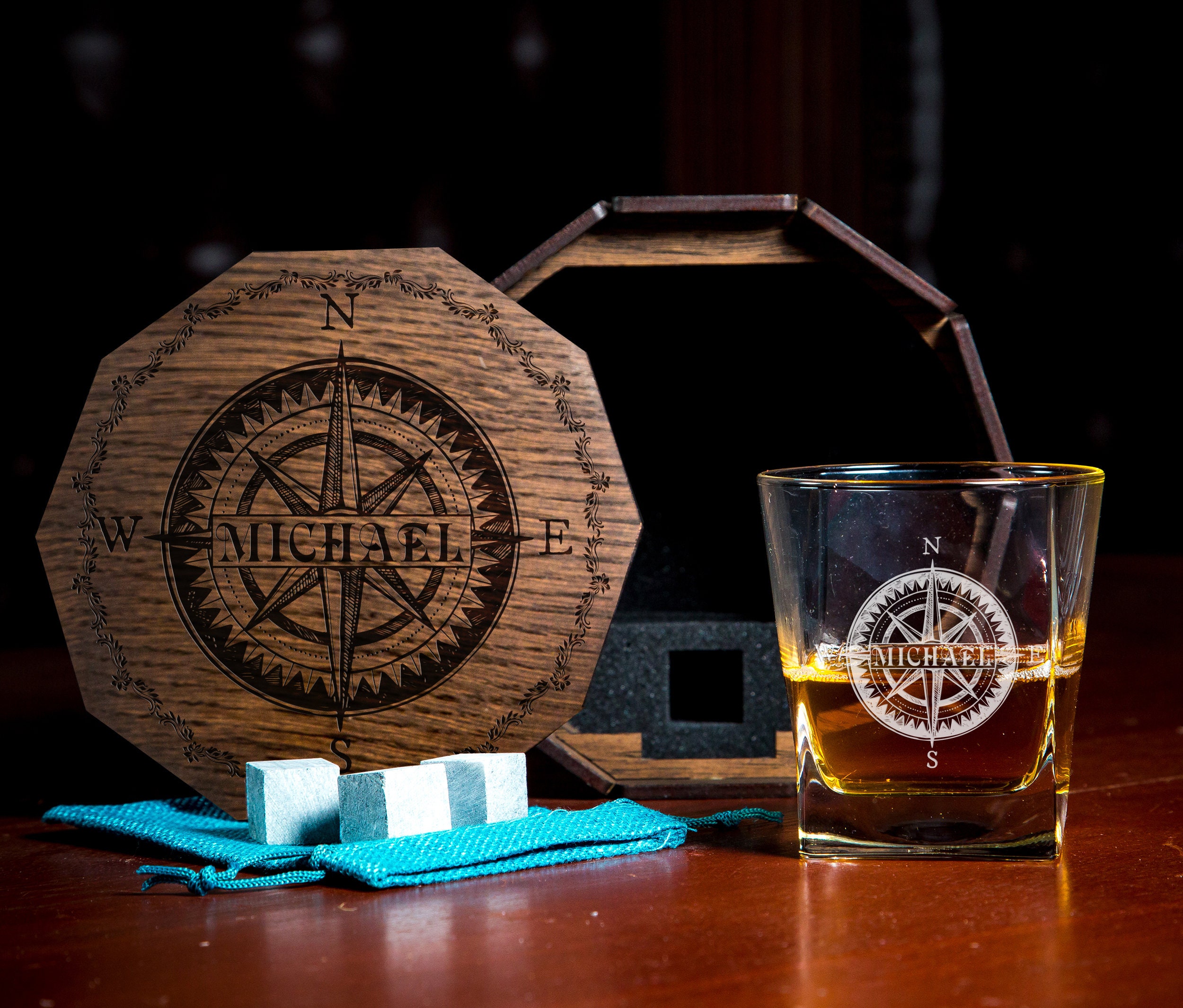 Whiskey Decanter Set in Wooden Box Set 26 Barrel for Etsy Australia