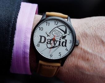 Personalized Wooden Watch for Men, Custom Engraved Groomsman Gift