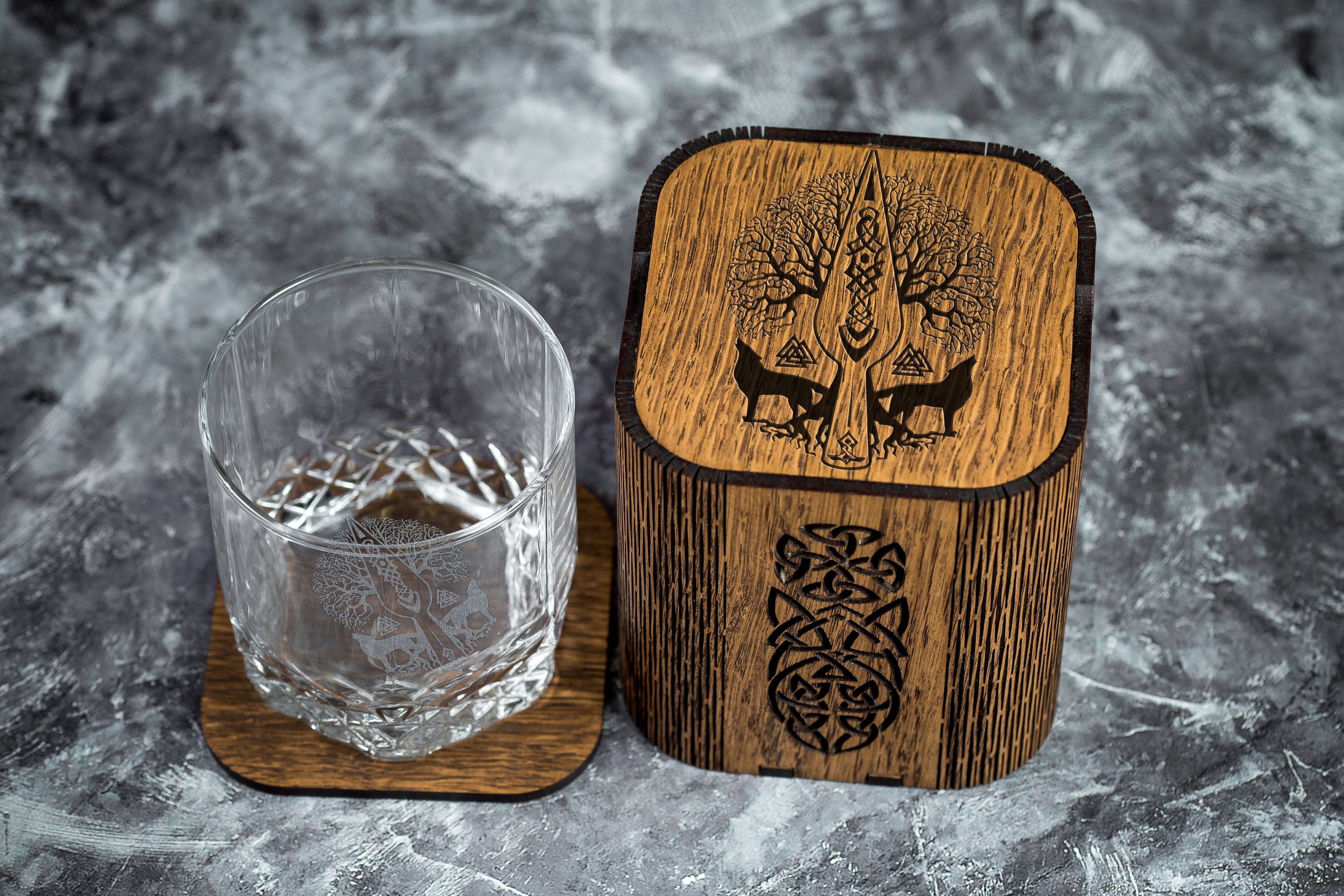 Engraved Whiskey Glass glasses Tree of life Personalized gifts for him Customized whiskey glass Old fashioned glass Viking legends