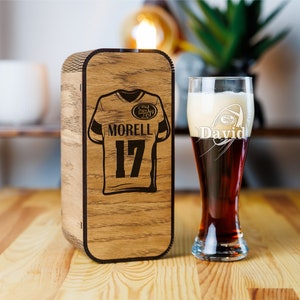Personalized San Francisco Football Beer Glass Gift Set