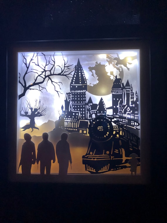 Wizard Lighted Silhouette Shadow Box DIGITAL TEMPLATE | Etsy