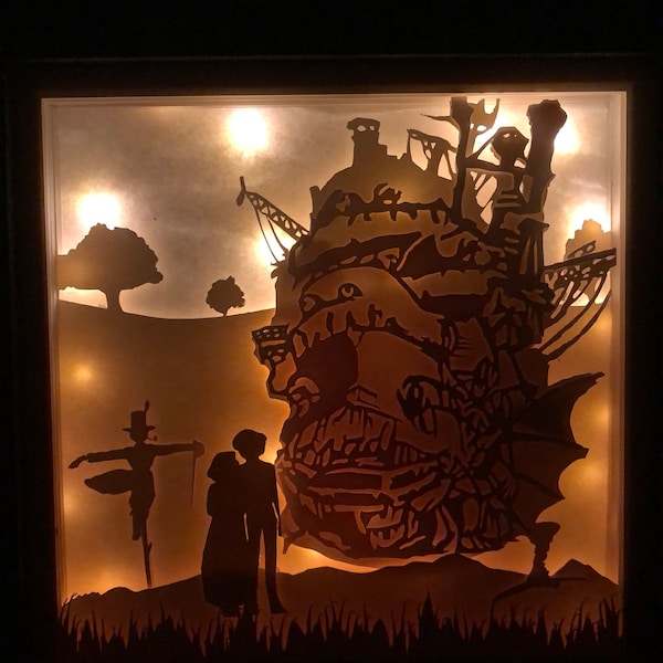 Anime Themed Lighted Silhouette Shadow Box DIGITAL TEMPLATE Anime Themed Lighted Silhouette Shadow Box DIGITAL TEMPLATE