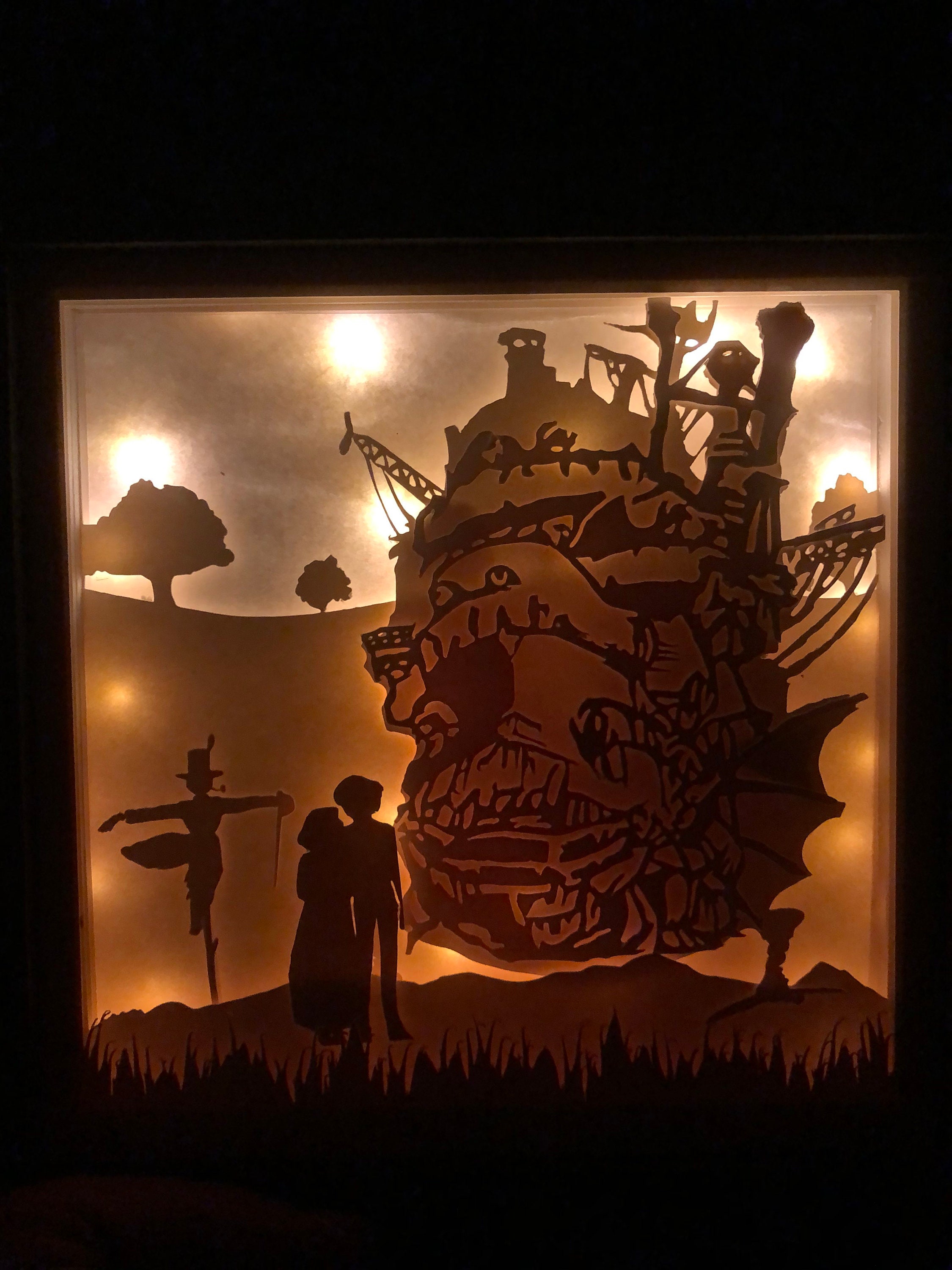 Anime Themed Lighted Silhouette Shadow Box DIGITAL TEMPLATE - Etsy UK