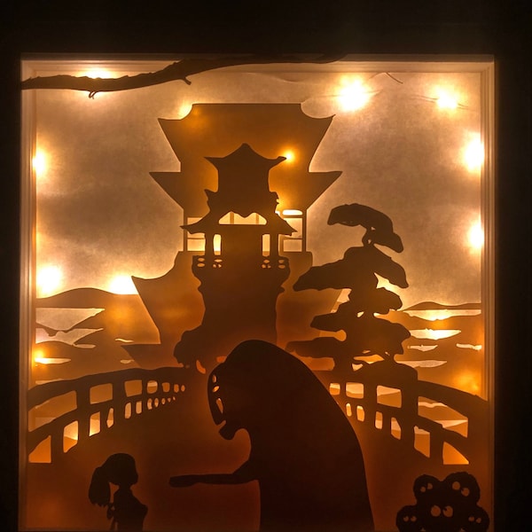 Anime-Themed Lighted Silhouette Shadow Box DIGITAL TEMPLATE Anime-Themed Lighted Silhouette Shadow Box DIGITAL TEMPLATE