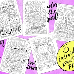 Bible verse coloring pages, scripture coloring, Psalm 91 coloring pages bundle, Christian coloring pages, coloring the psalms, Sunday school