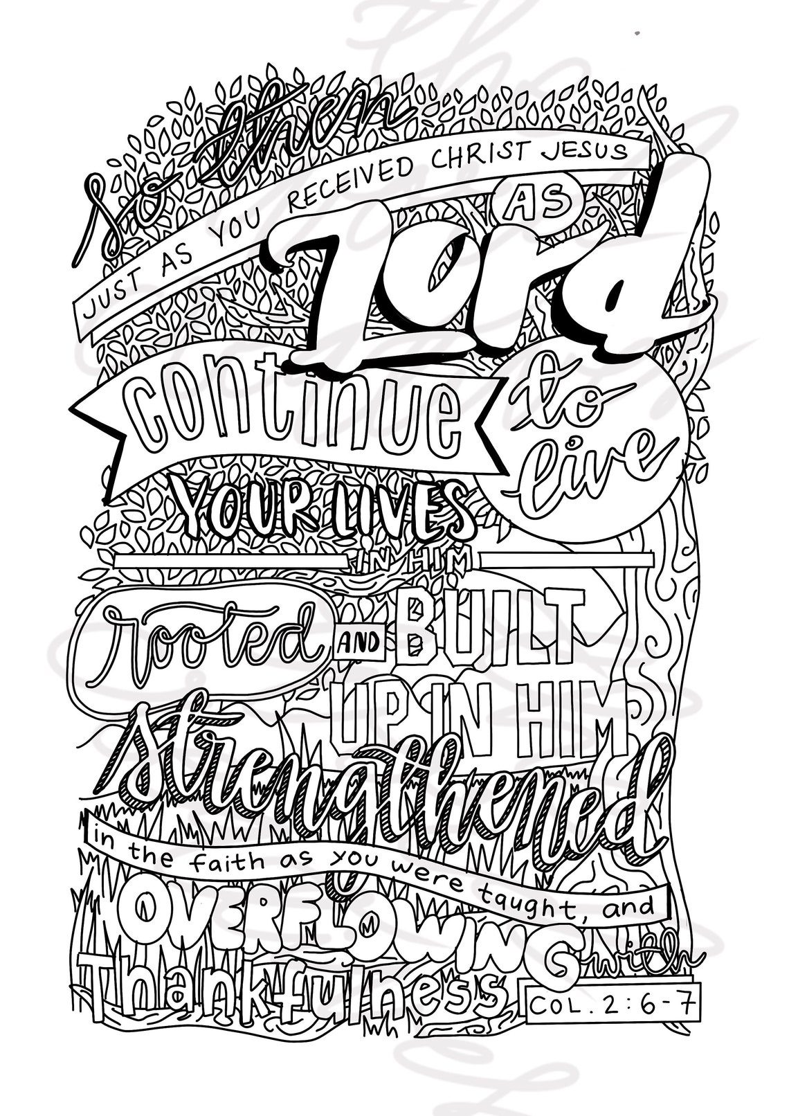 5 Bible Verse Coloring Pages - Colossians - Christian - Scripture ...
