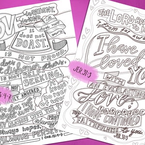God’s Love Coloring Pages Printable Bundle Bible Verse Scripture Art ...