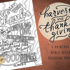 5 Christian Thanksgiving Coloring Pages, Printable, Bible Verses, Thanksgiving Coloring Page for kids Printable