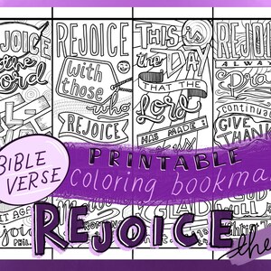4 Coloring Bible Verse Bookmarks, Printable Christian Bookmarks, Rejoice Theme, Christian Bookmarks for Women, Bible Study Resources