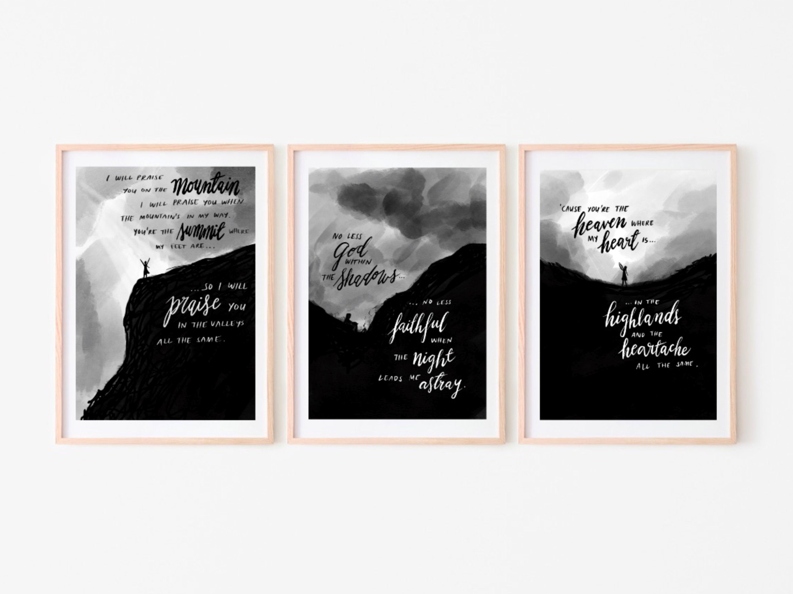 Highlands (Song of Ascent) lyrics | Hillsong UNITED | Wall Art | Printable | Christian | Set of 3