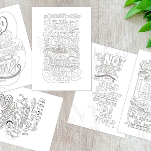 5 Bible Coloring Pages | Isaiah | Christian | Bible Verses | Scripture Coloring Page | Printable | Kids & Adults
