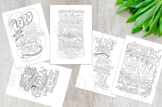 5 Bible Coloring Pages | Isaiah | Christian | Bible Verses | Scripture Coloring Page | Printable | Kids & Adults