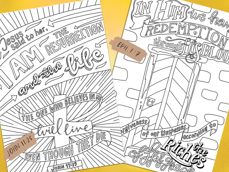 5 Christian Easter Coloring Pages, Bible Verse, Easter Activities ...