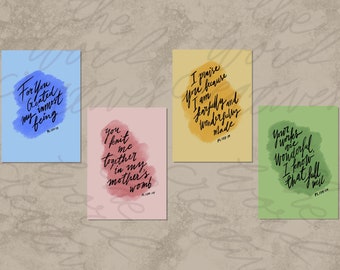 Fearfully and wonderfully made | You knit me together | Psalm 139 | Wall Art Bundle Printable | Christian | Bible Verse | Scripture