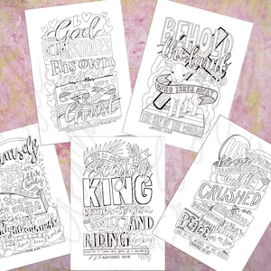 5 Christian Easter Coloring Pages, Bible Verse, Easter Activities, Colouring, Palm Sunday, Passover, Printable, Prints
