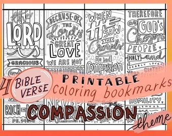 4 kleurplaten van Compassion-bijbelteksten (pdf) met de hand getekend