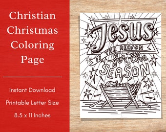Jesus Christmas Coloring Page | Sunday School Printable, hand drawn (PDF)