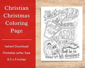 Christelijke kerst kleurplaat | Kerststal afdrukbaar (pdf) met de hand getekend