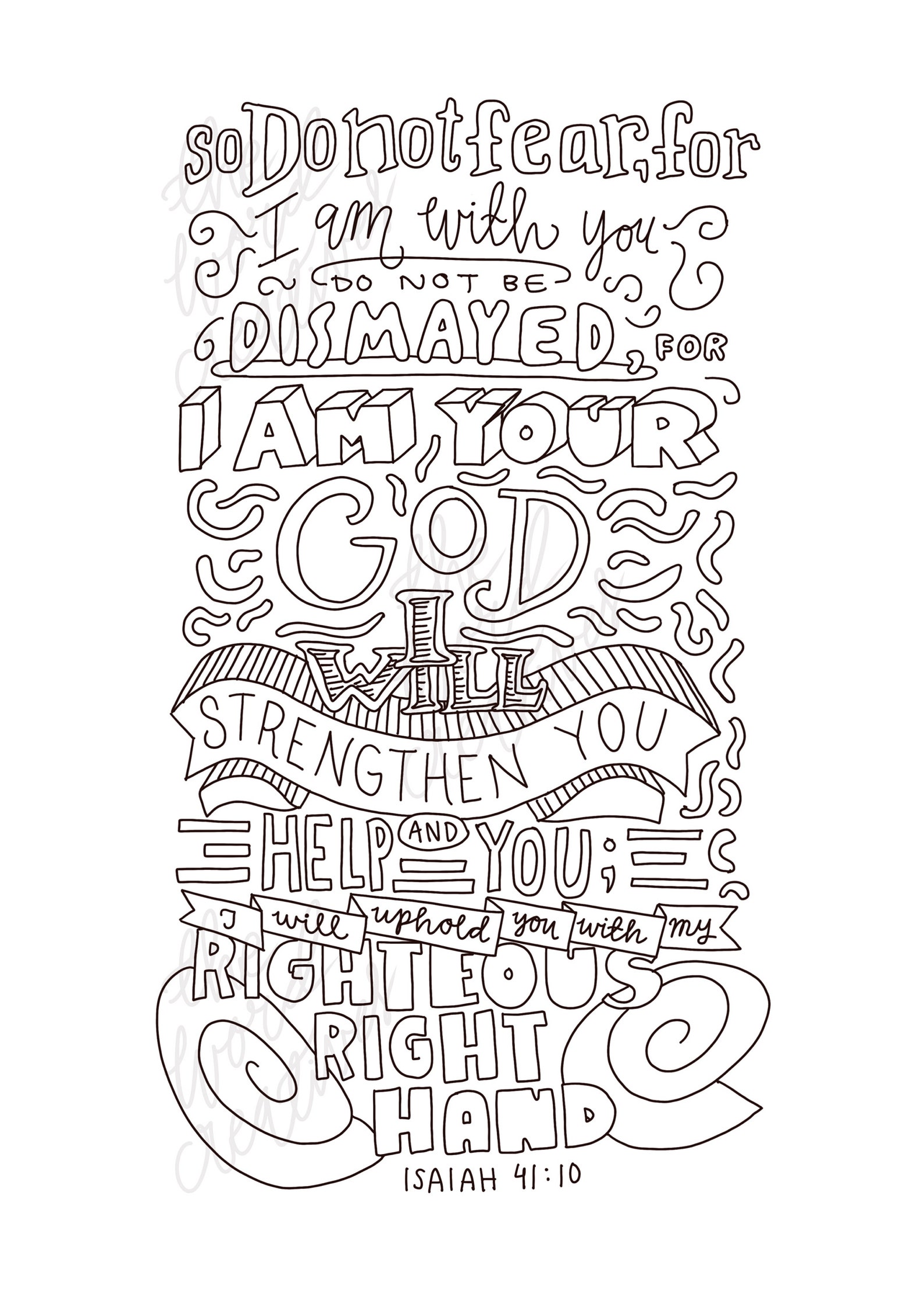 Bible Verse Coloring Pages Isaiah Christian Coloring Page | Etsy