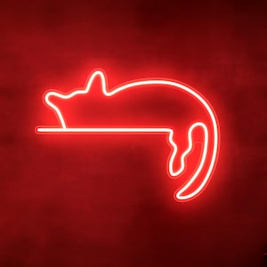 Relaxed Cat Neon Sign, Cat Led Sign, Custom Neon Sign, Bar Pub Led Light, Cat Shop Light Wall Art, Pet Spa Light Up Sign, Cat Lover Gifts