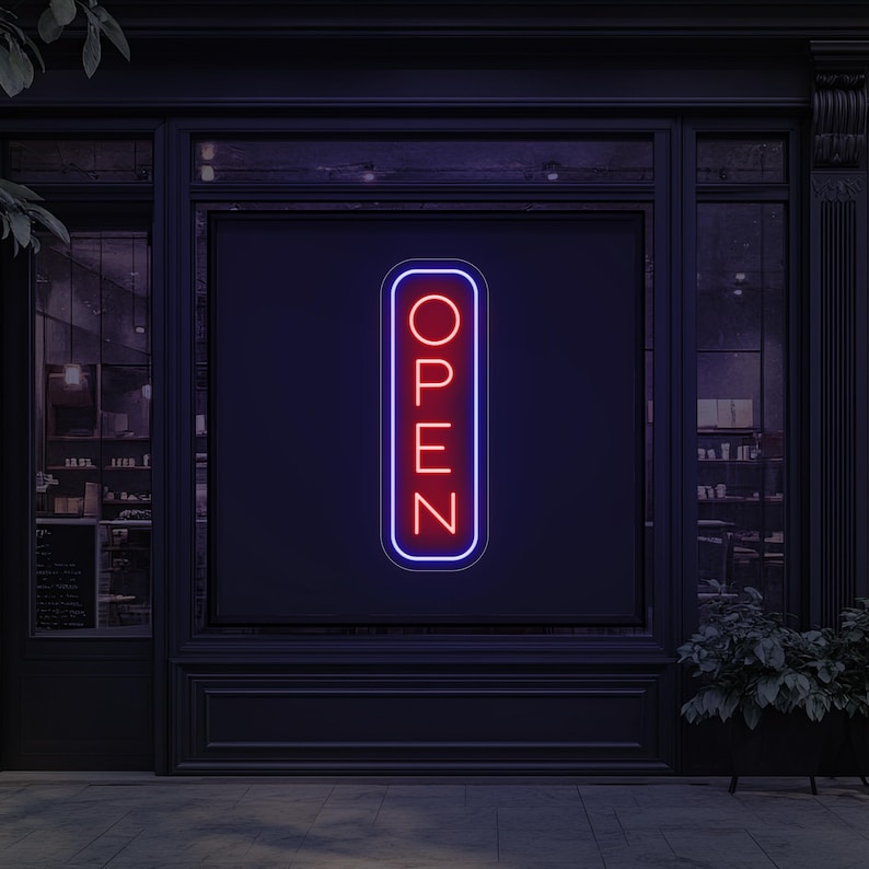 Store Modern Open Sign With Dimmer & Remote Controller, Open Sign Led ...
