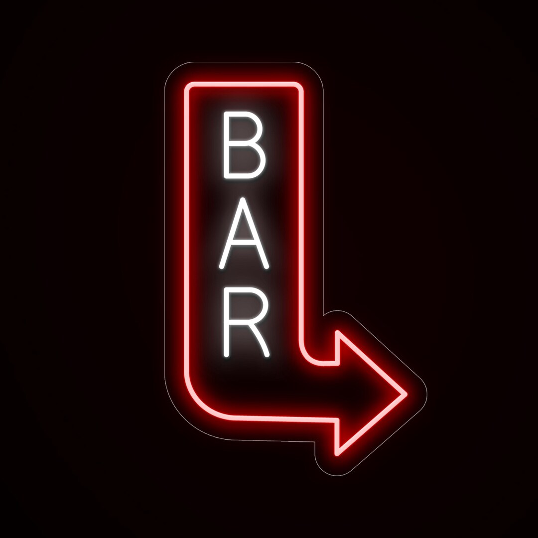 Custom LED Bar Neon Sign With Arrow Neon Signage for Restaurants, Event ...