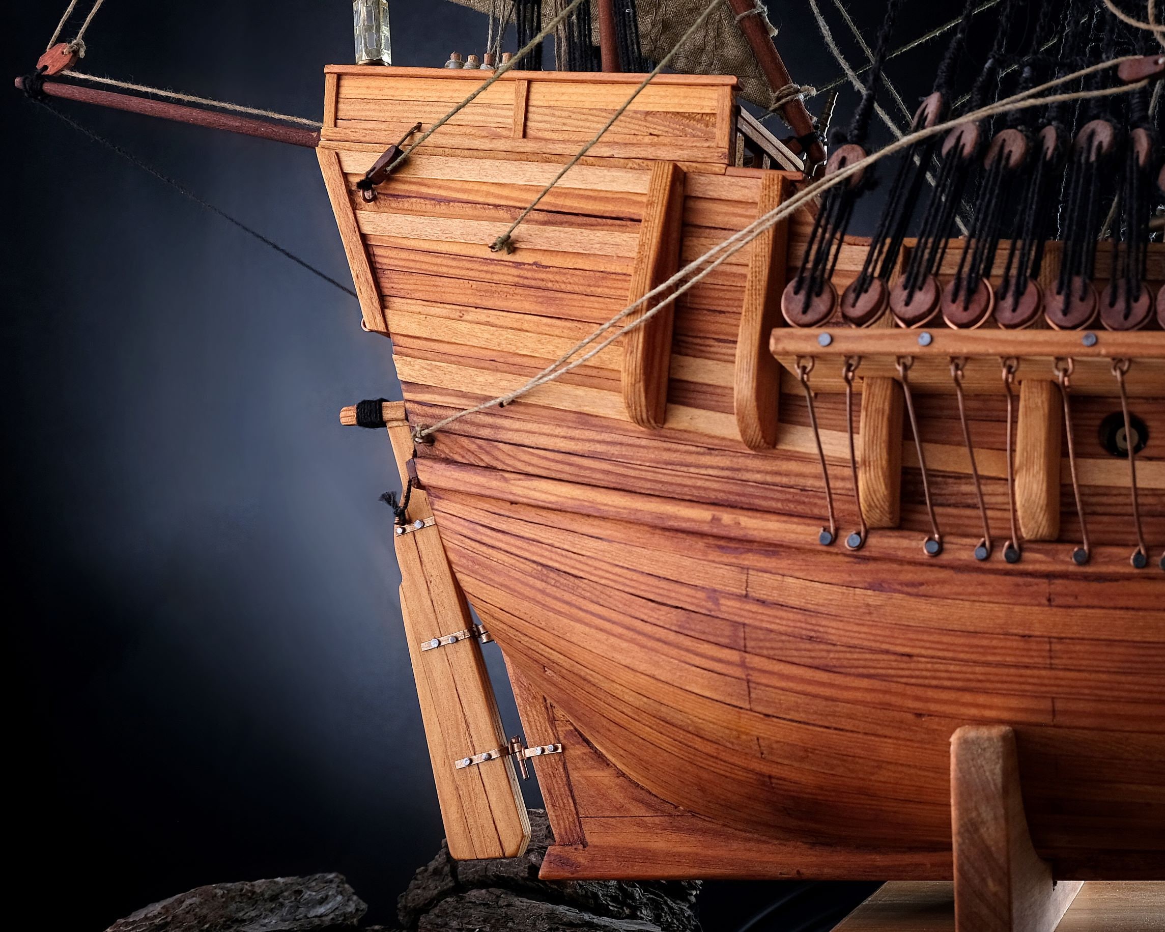 Sailboat Model Ship Nautical Decor Vintage Pirate Ship Wood Etsy