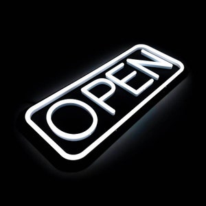 Placa de neon aberta para exterior, placa de led aberta para empresas, placa de iluminação aberta, placa de neon aberta com luzes de led, placa de neon para restaurante, placa de neon aberta brilhante