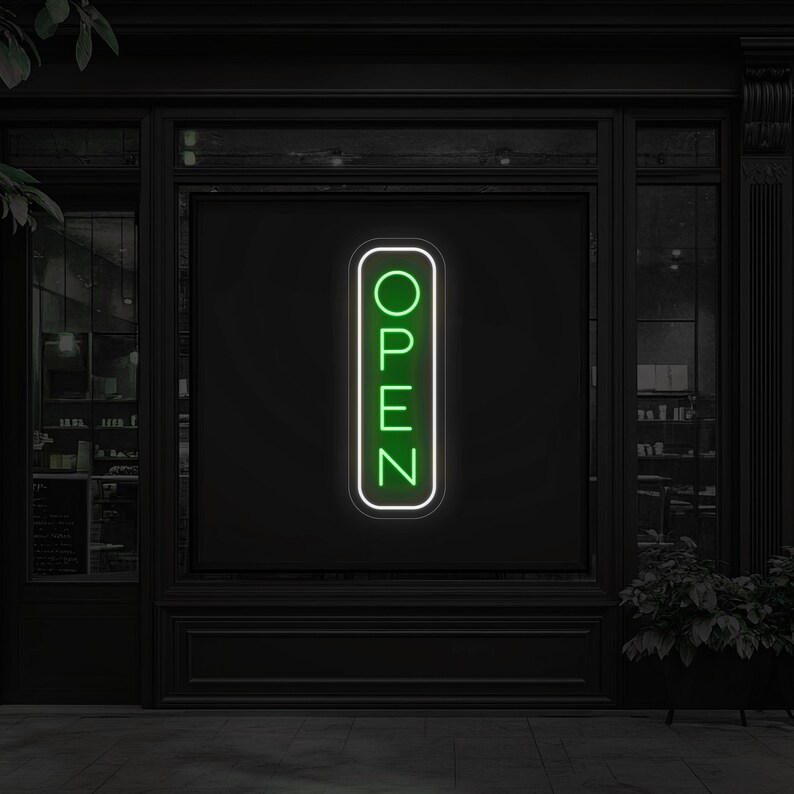 Neon Outdoor Vertical Open Sign, Waterproof LED Neon for Businesses ...