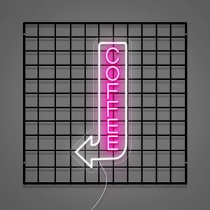 Placa de neon vertical para café, Placa de LED aberta para café, Placa de cafeteria, Placa de neon para café e restaurante, Placa de boas-vindas para café, Decoração de parede para café