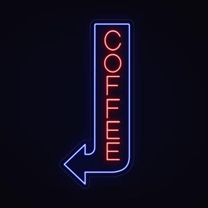 Custom Arrow Neon Coffee Sign LED, Personalized Man Cave Light, Vintage Arrow Home Bar Lighted Decor, Restaurant Signage, LED Marquee Sign