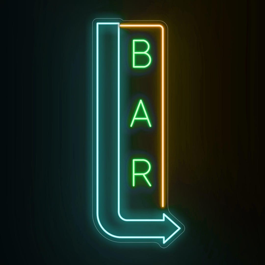 Vertical Bar Large Arrow Neon Sign, Waterproof Neon Outdoor Bar Sign ...
