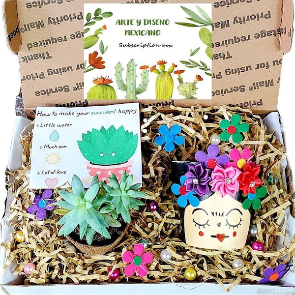 Succulent subscription box. Monthly subscription box each month 2 different surprise gifts.