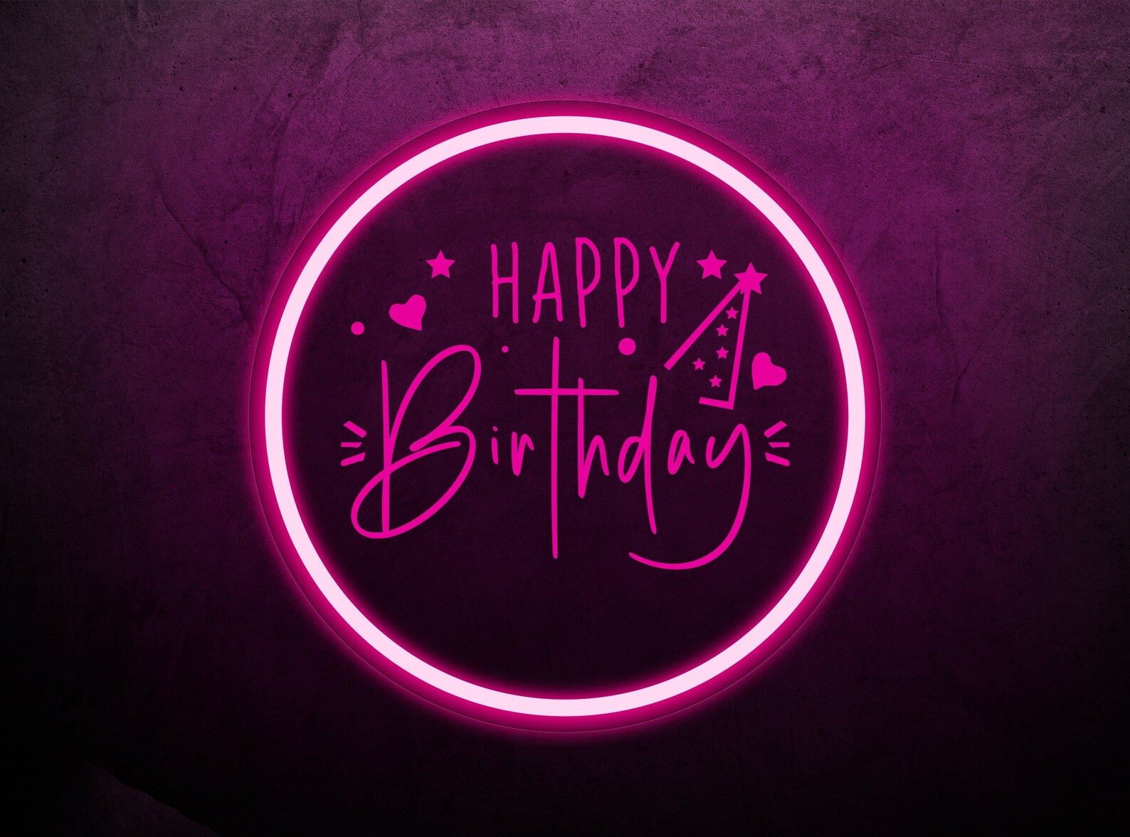 Happy Birthday Neon Sign Happy Birthday Neon Light Happy Etsy