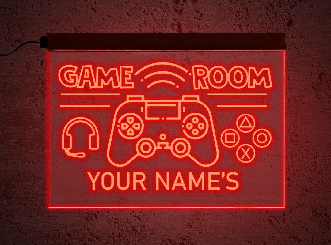 Game Room Neon Sign Game Room Sign Personalized Game Room Etsy